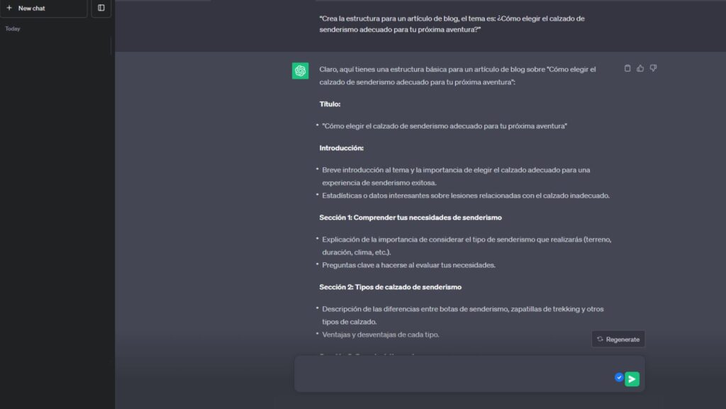 estructura contenido ChatGPT